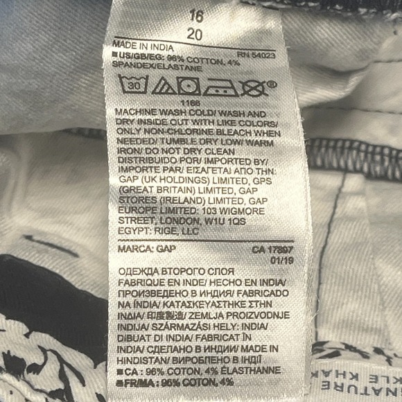 Gap Womens Size 16 Signature Skinny Ankle Pants Navy White Floral Stretch Whimsy - Picture 9 of 12